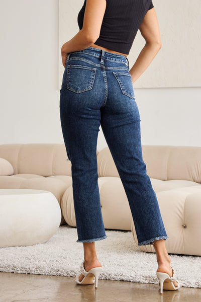 Dylan Tummy Control Distressed Raw Hem Jeans