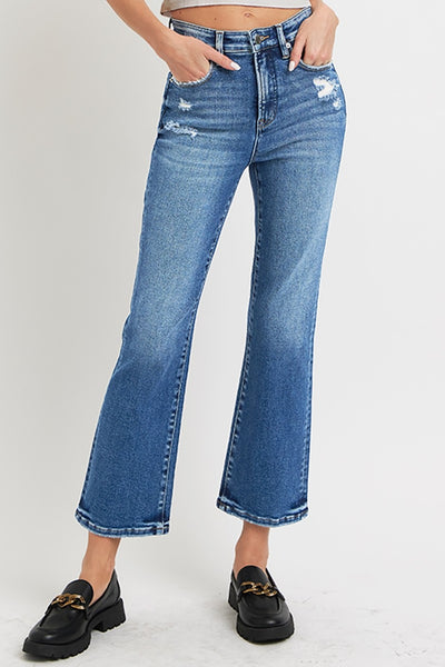 RISEN Malia Tummy Control High Rise Crop Bootcut Jeans