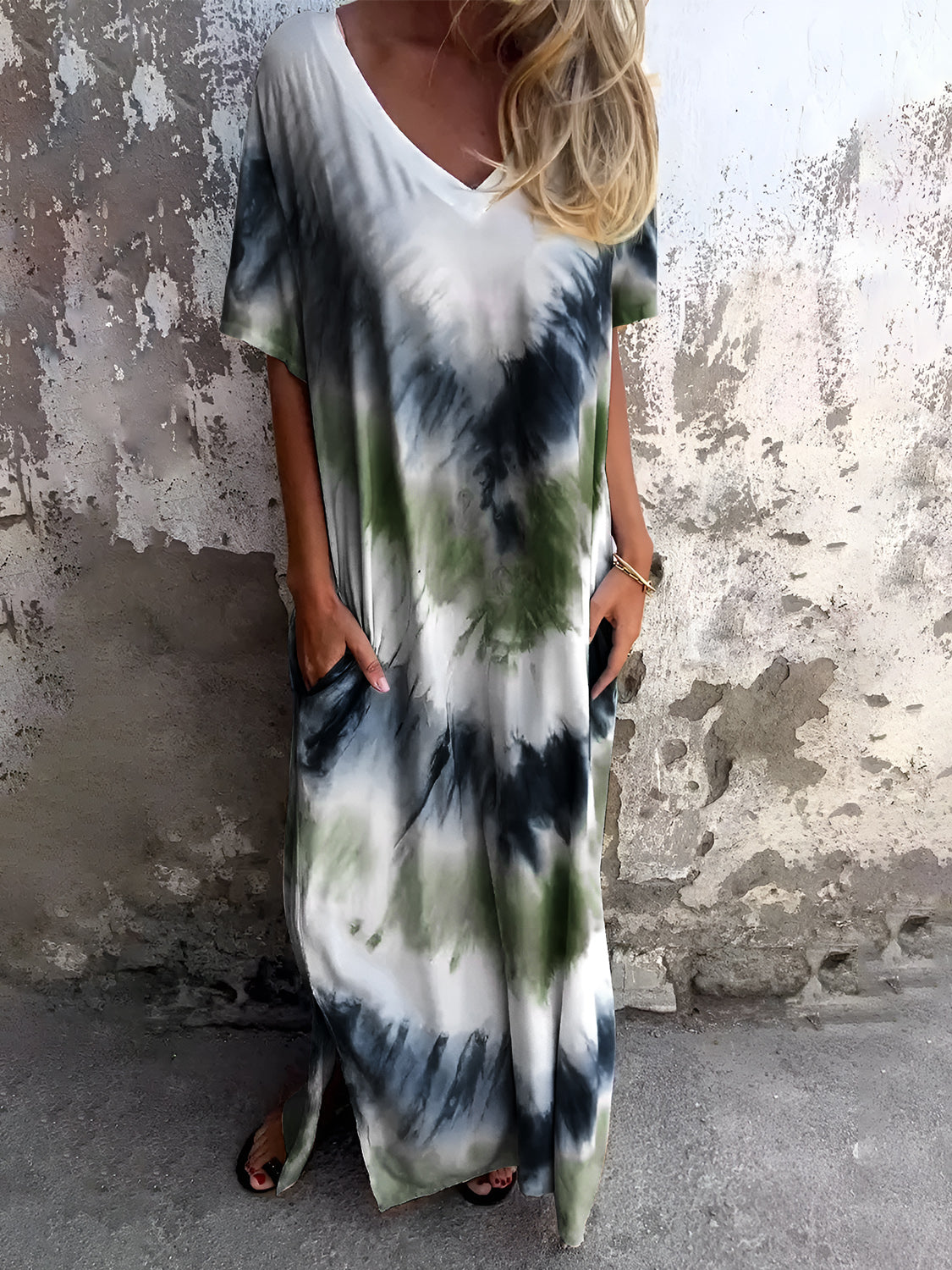 Feeling Beachy Tie-Dye Short Sleeve Maxi