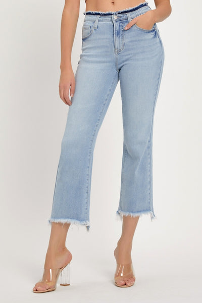 RISEN Maya High Rise Raw Edge Crop Jeans