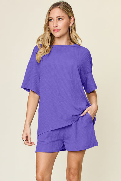 Round Neck Short Sleeve T-Shirt and Shorts Set