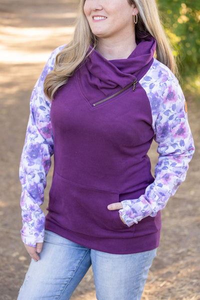 Zoey Zip Cowl - Plum and Purple Floral