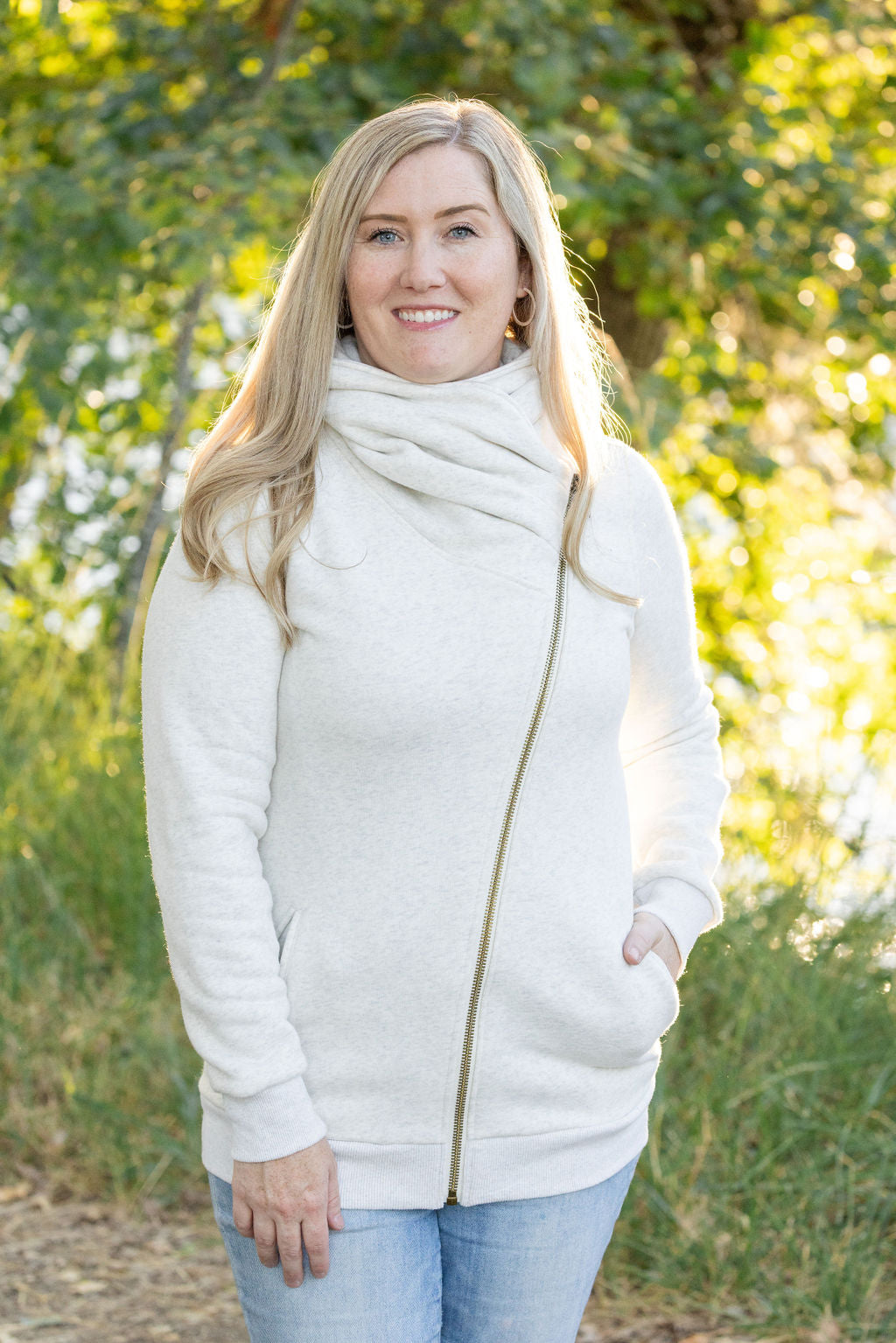 Quinn Zip Up Cowl - Oatmeal