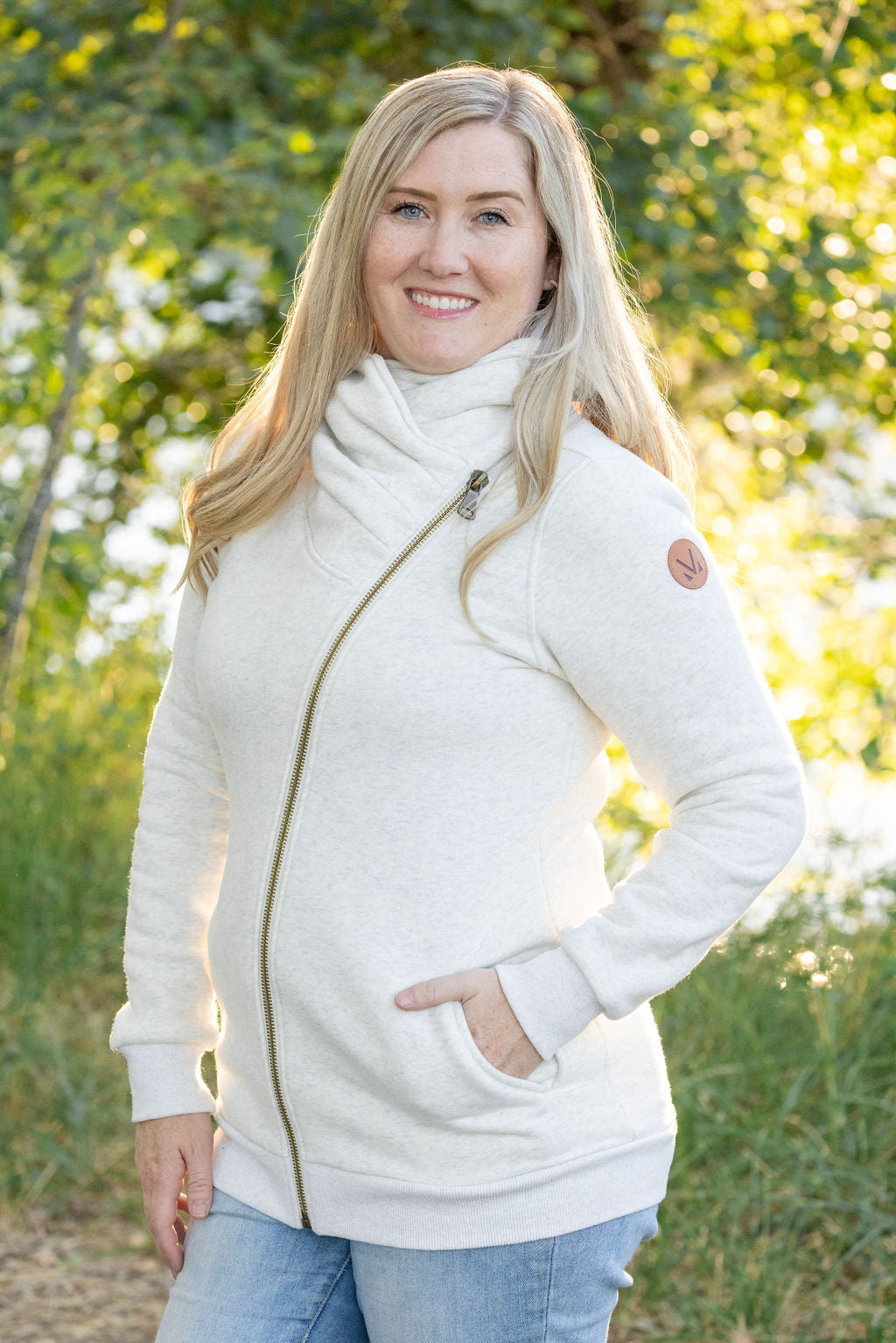 Quinn Zip Up Cowl - Oatmeal