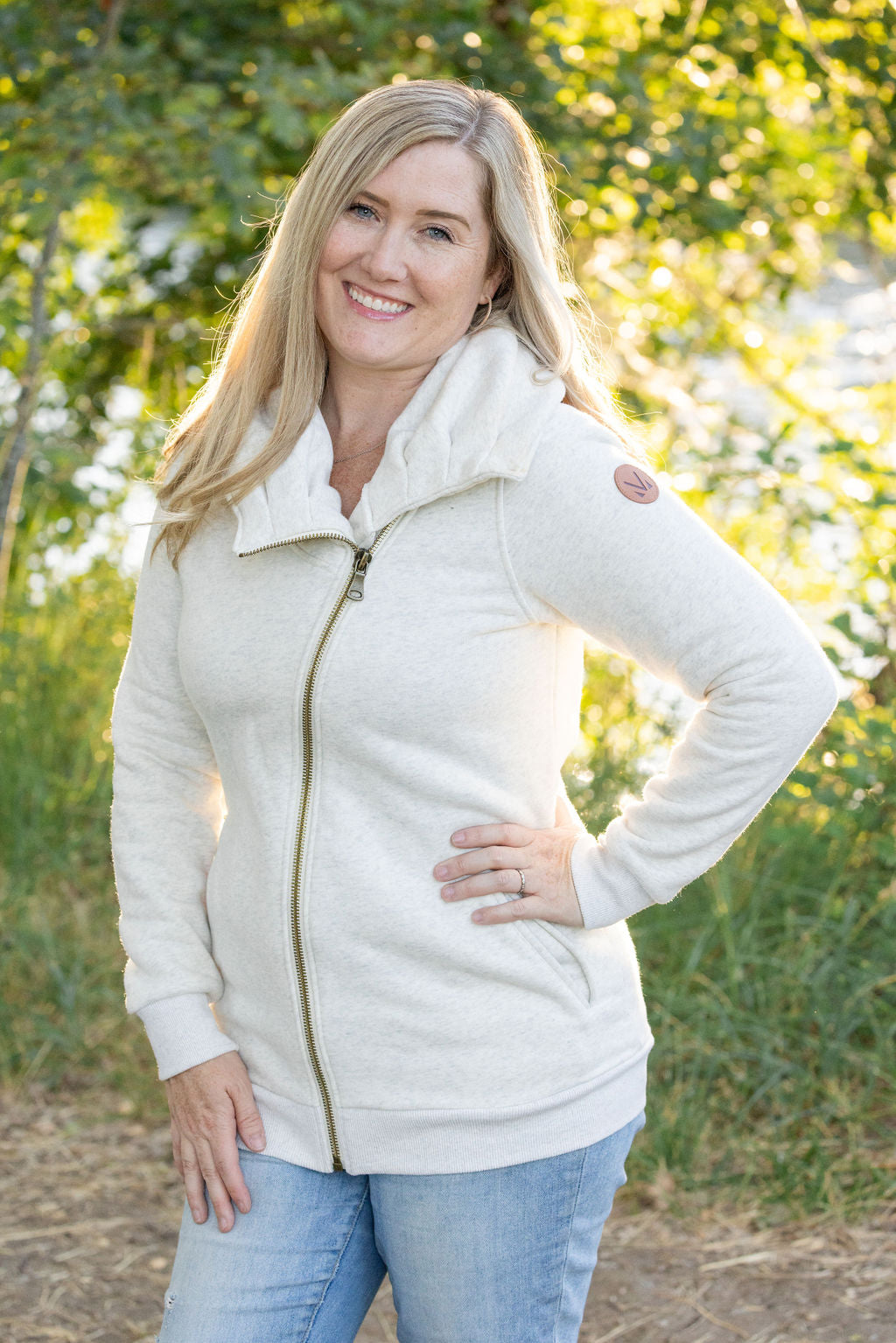 Quinn Zip Up Cowl - Oatmeal