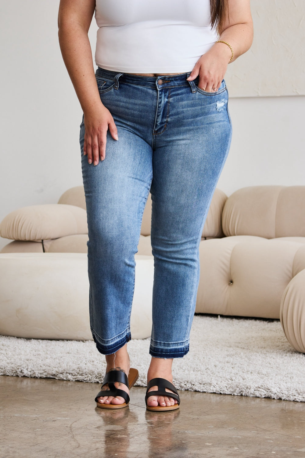 Judy Blue Rebekah Cropped Bootcut Jeans