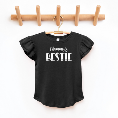 Mommy's Bestie Toddler And Infant Flutter Sleeve Graphic Tee