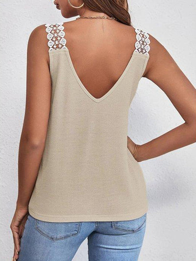 Lace Detail V-Neck Tank *5 colors*