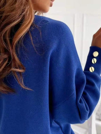 Radiant Button Detail Sweatshirt