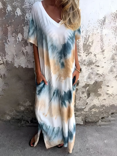 Feeling Beachy Tie-Dye Short Sleeve Maxi