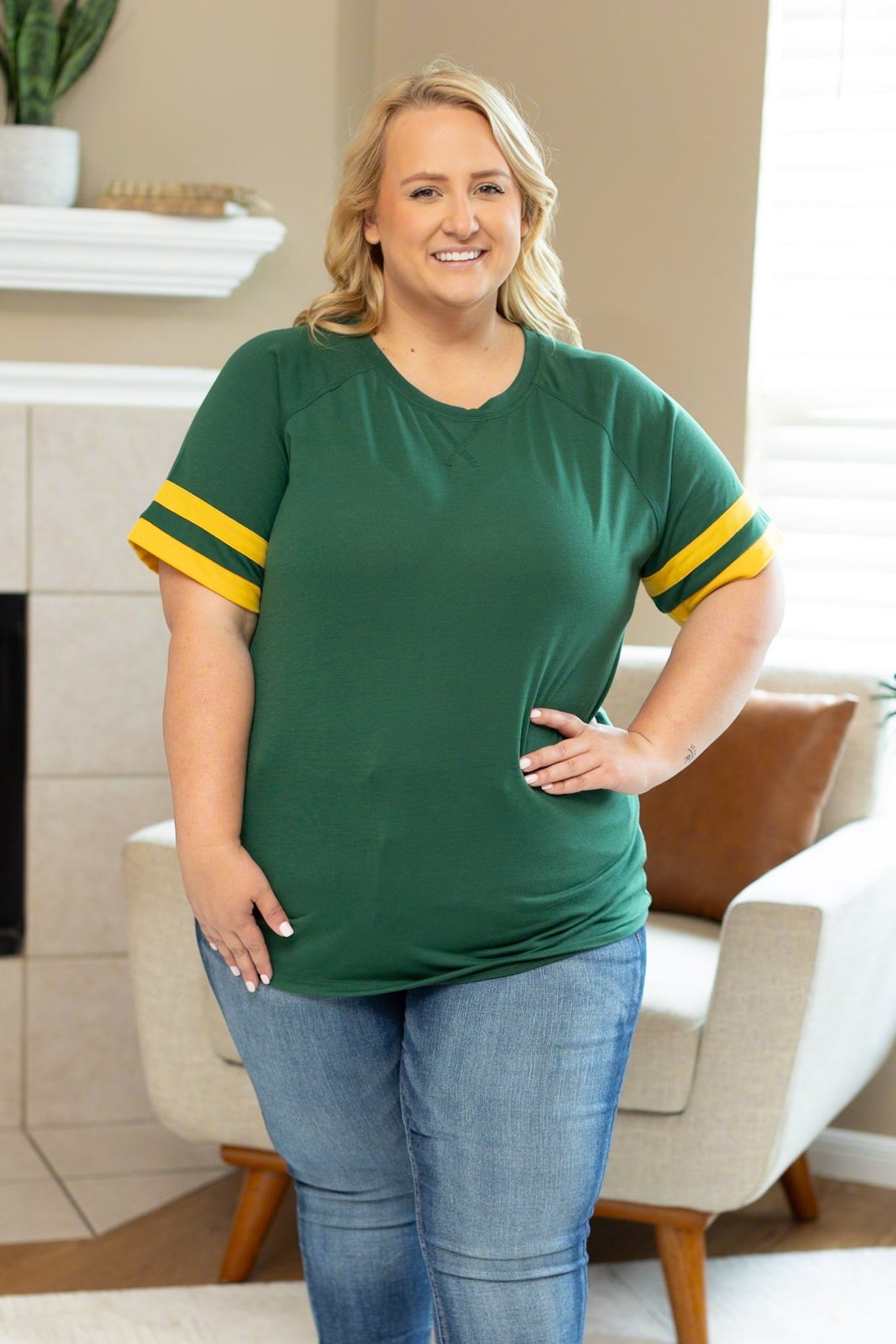 Kylie Tee - Green Bay Green and Yellow