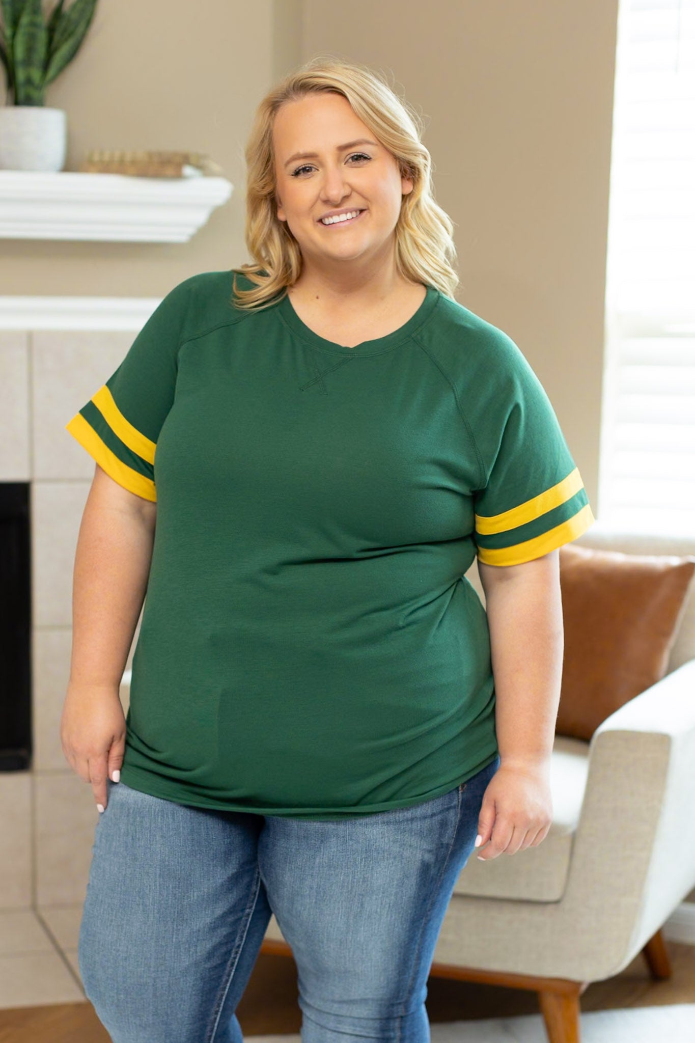 Kylie Tee - Green Bay Green and Yellow