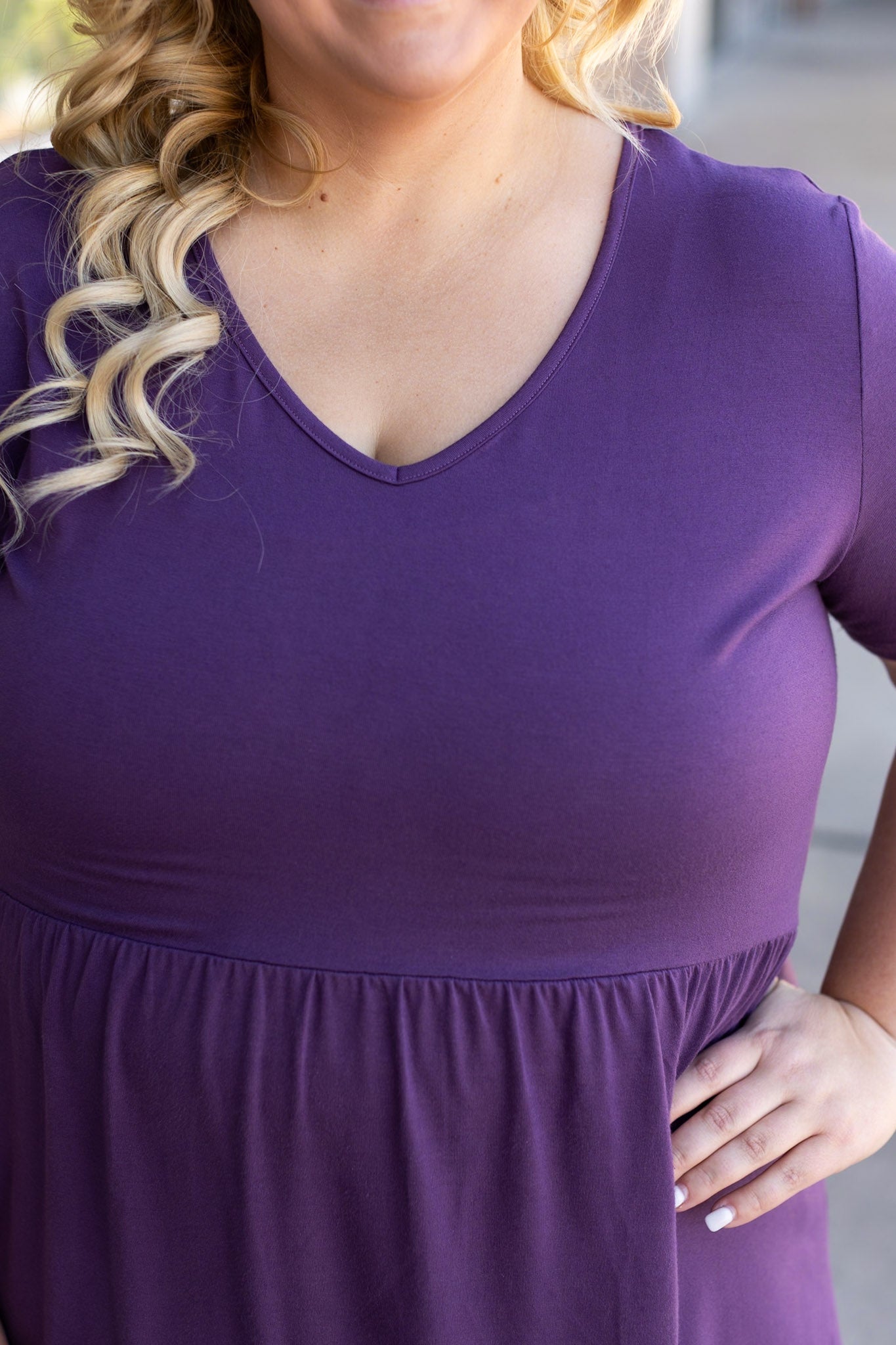 Sarah Ruffle Top - Dark Purple