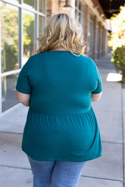 Sarah Ruffle Top - Teal