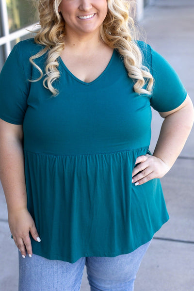 Sarah Ruffle Top - Teal