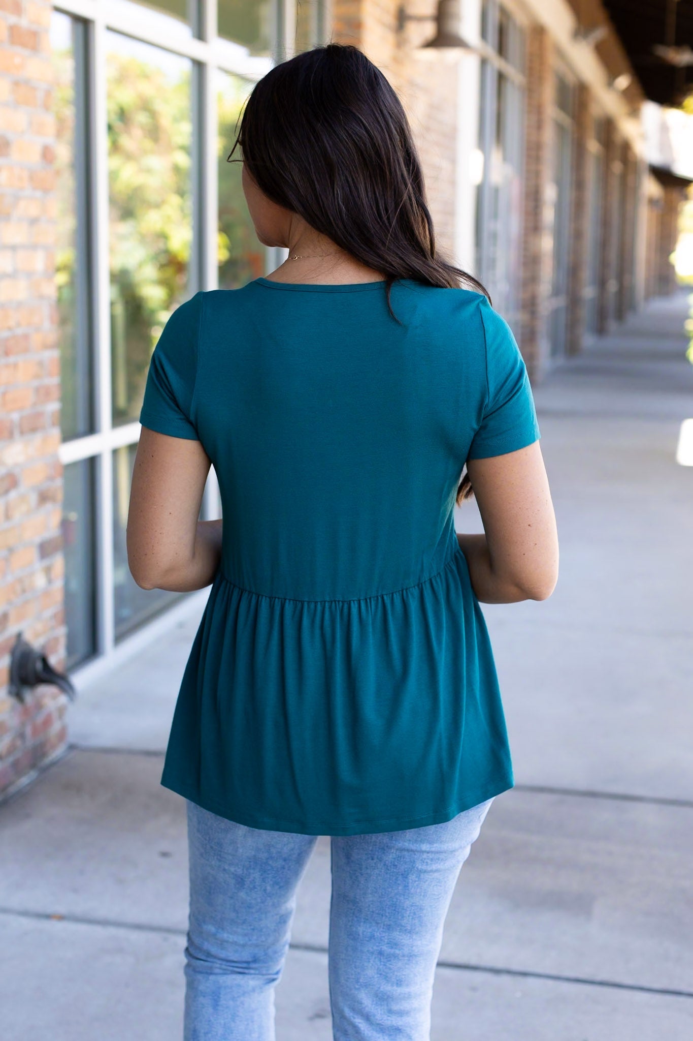 Sarah Ruffle Top - Teal