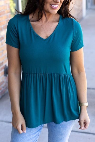 Sarah Ruffle Top - Teal