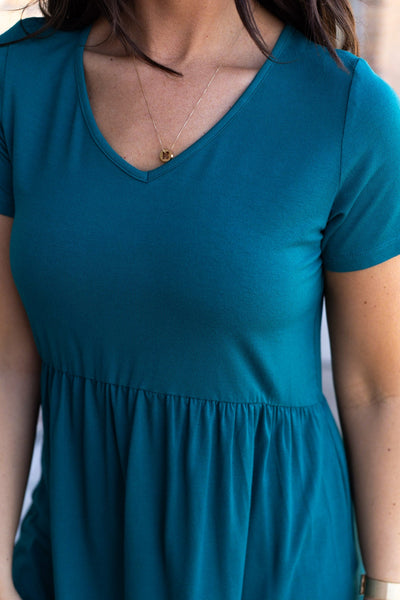 Sarah Ruffle Top - Teal