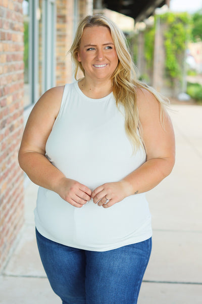 Tara Ribbed Tank - White