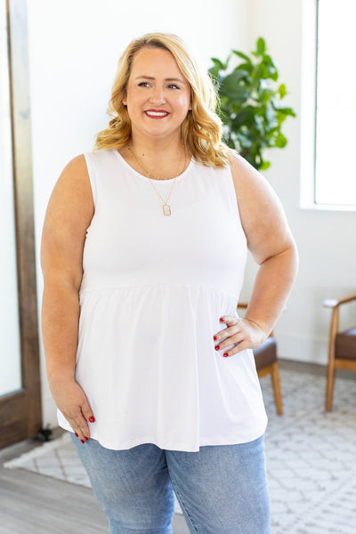 Renee Ruffle Tank - White