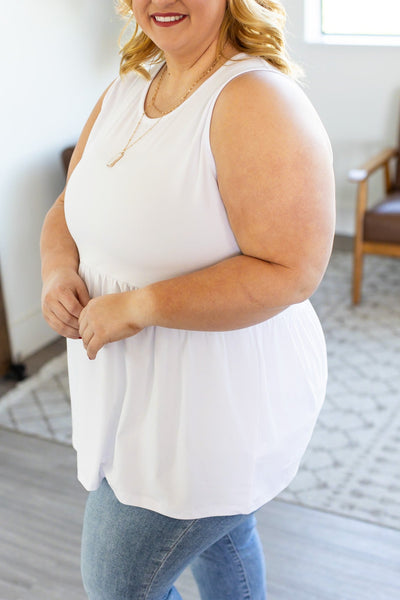 Renee Ruffle Tank - White