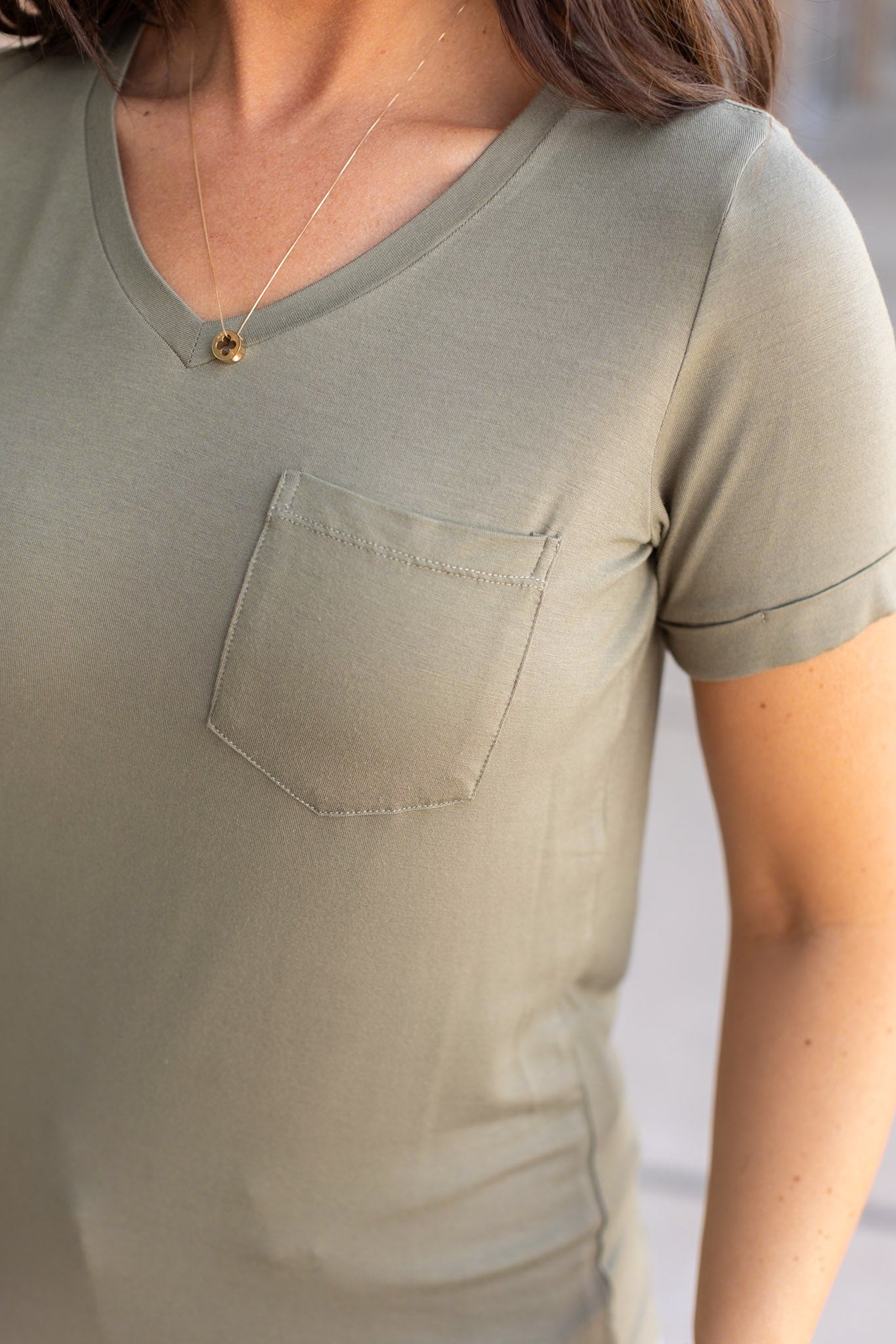 Sophie Pocket Tee - Olive