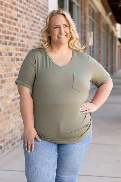 Sophie Pocket Tee - Olive