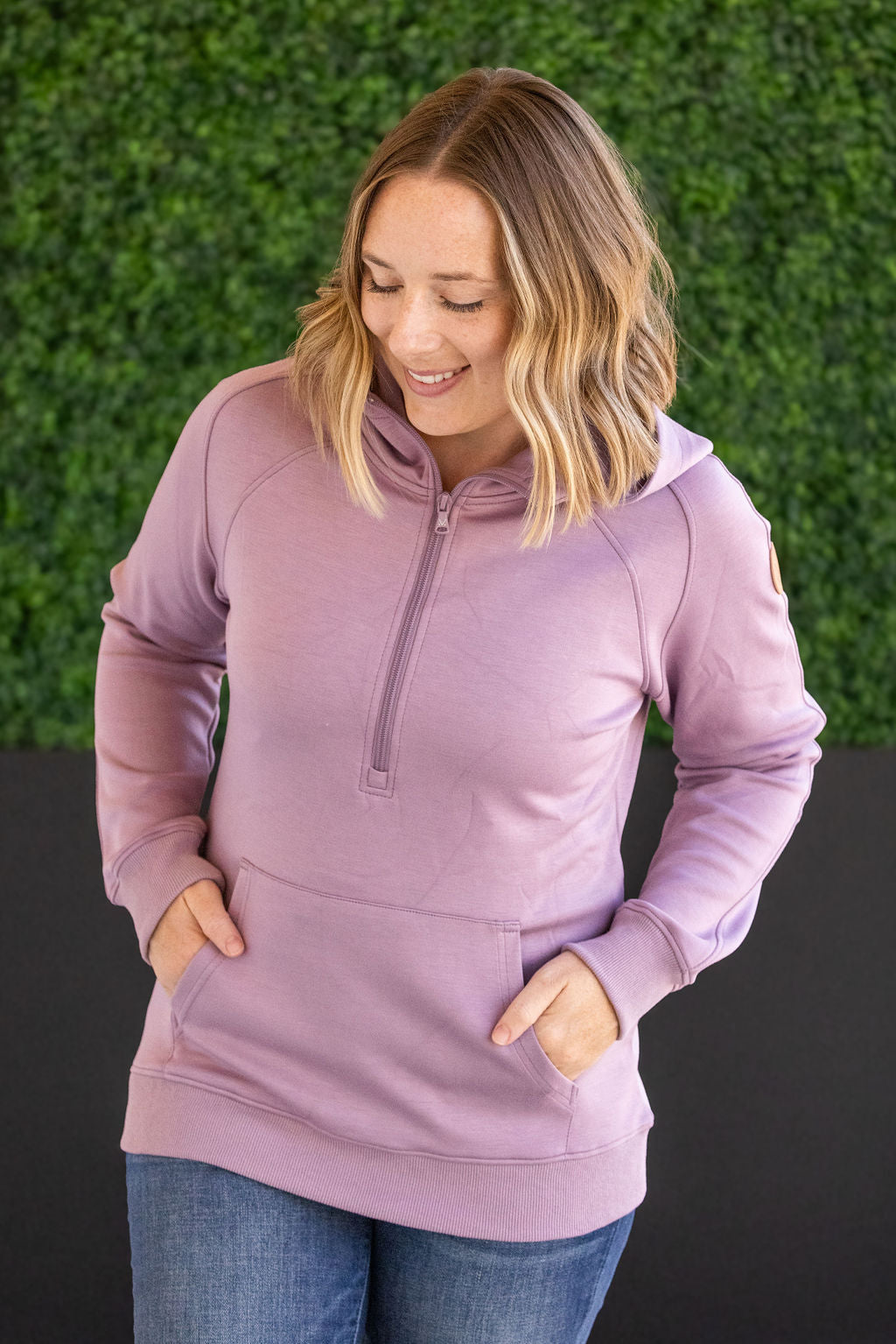 Scuba Half Zip Hoodie - Lavender