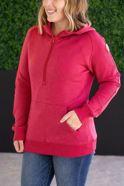 Scuba Half Zip Hoodie - Berry