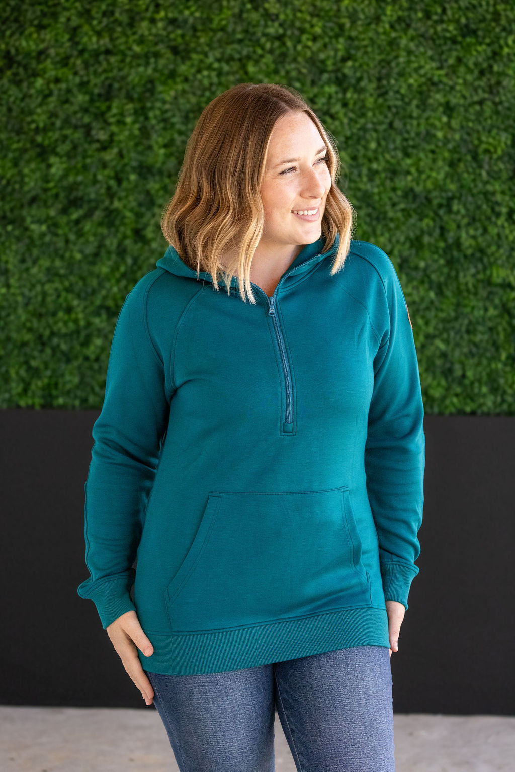 Scuba Half Zip Hoodie - Teal