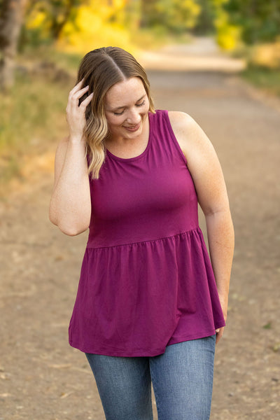 Renee Ruffle Tank - Dark Purple