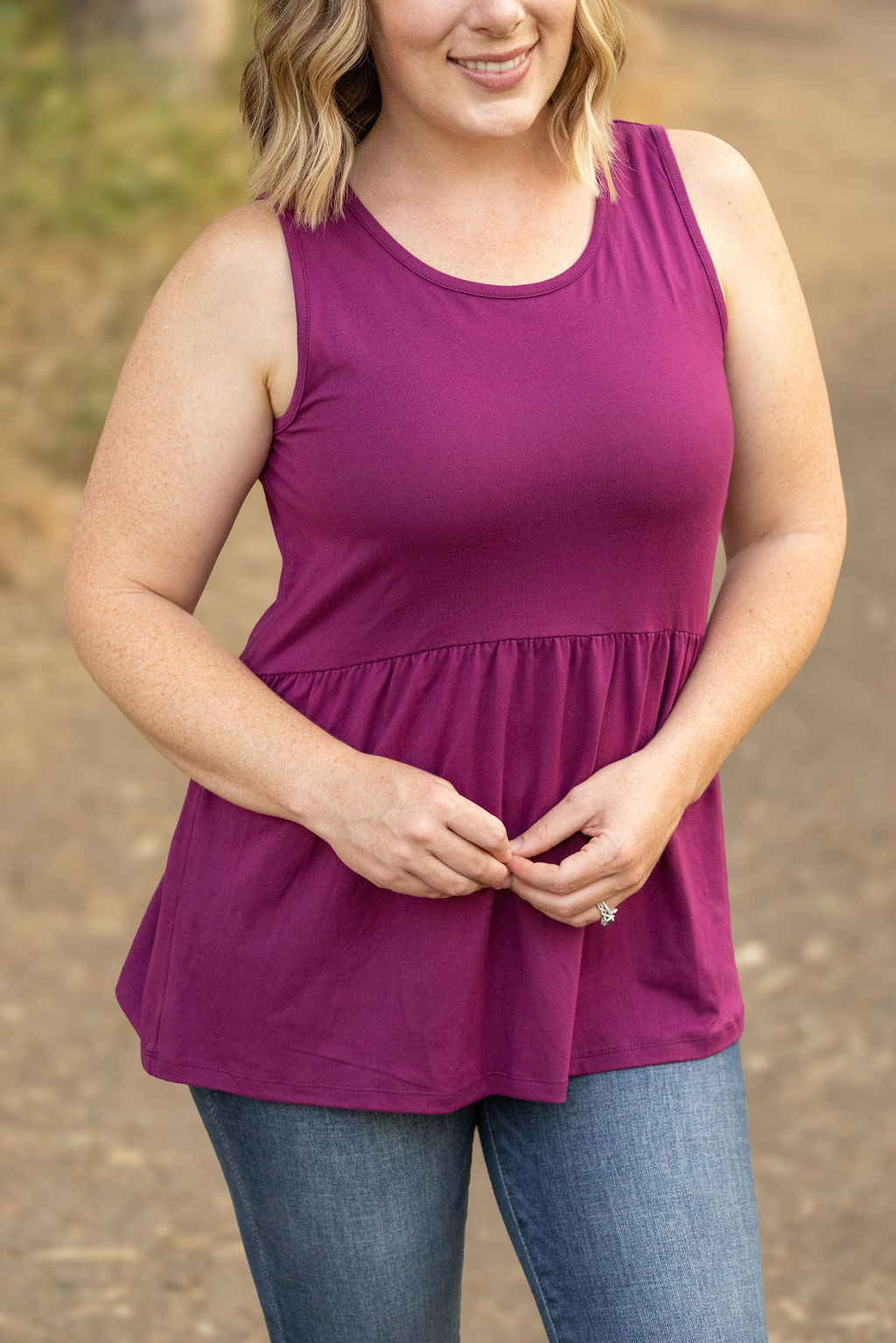 Renee Ruffle Tank - Dark Purple