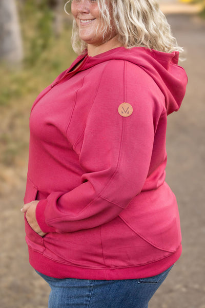 Scuba Half Zip Hoodie - Berry