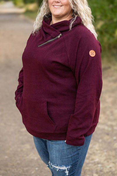 Classic Zoey Zip Cowl Sweatshirt - Burgundy