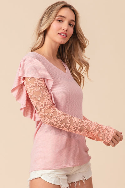 Pink Sunset Lace Top