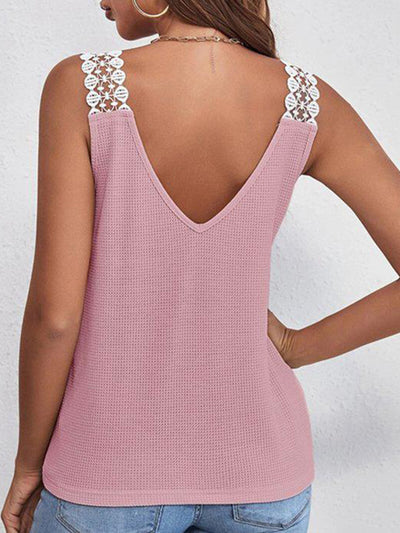 Lace Detail V-Neck Tank *5 colors*