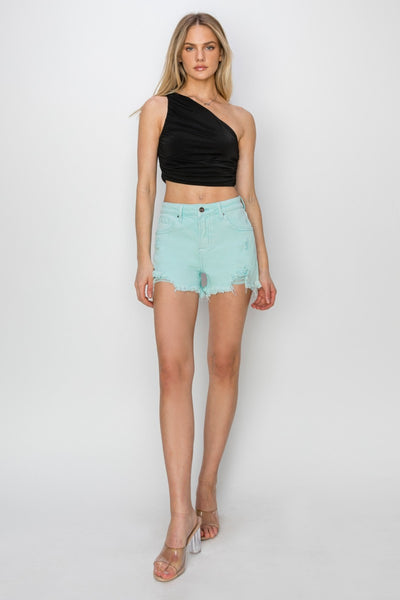 RISEN Anita Mid Waist Denim Shorts