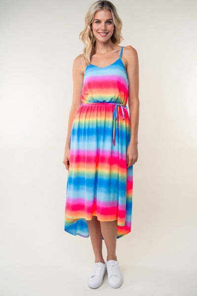 Sunny Ombre Striped Midi Cami Dress