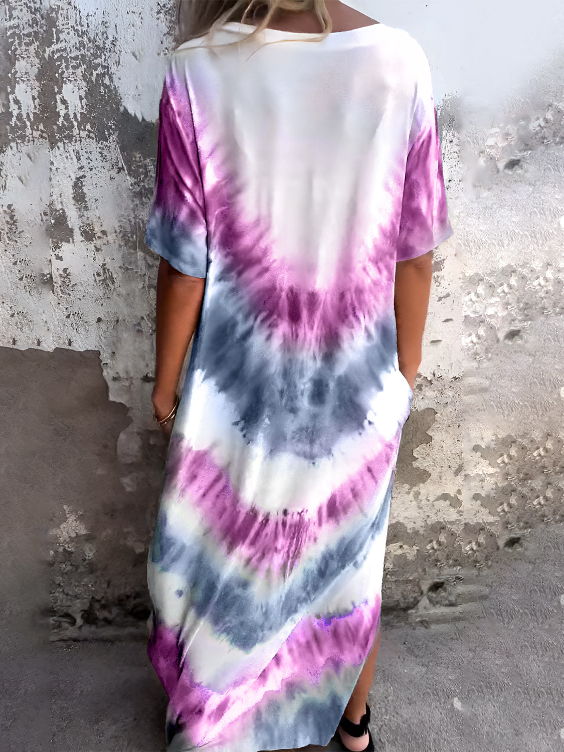 Feeling Beachy Tie-Dye Short Sleeve Maxi