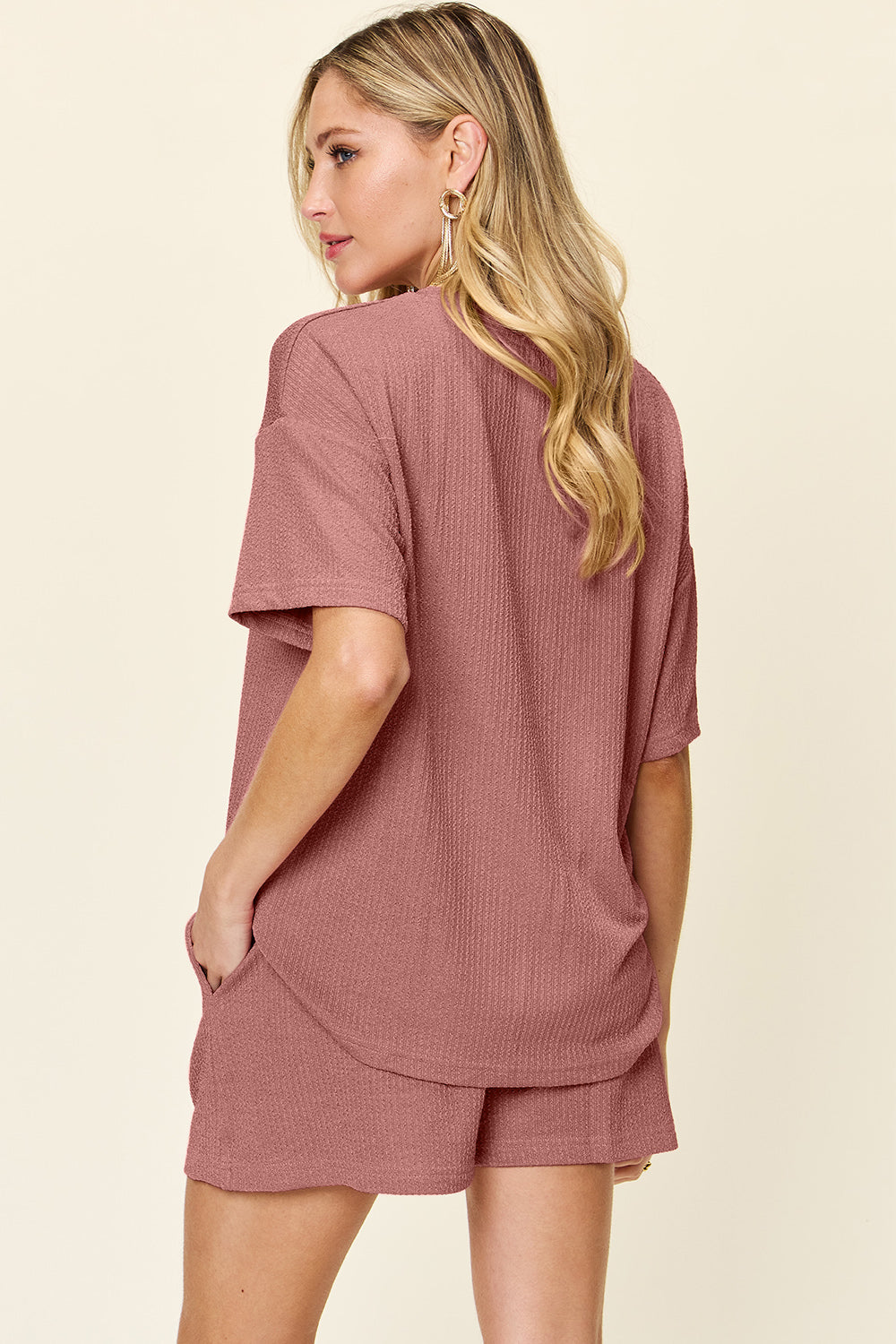 Light Mauve Short Sleeve T-Shirt and Shorts Set