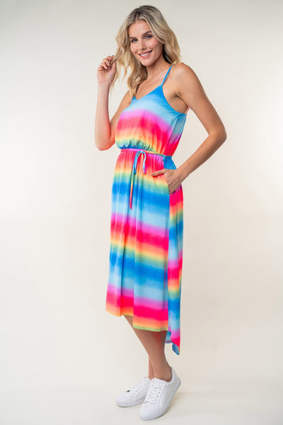 Sunny Ombre Striped Midi Cami Dress