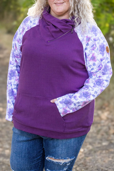 Zoey Zip Cowl - Plum and Purple Floral