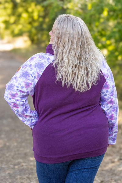 Zoey Zip Cowl - Plum and Purple Floral