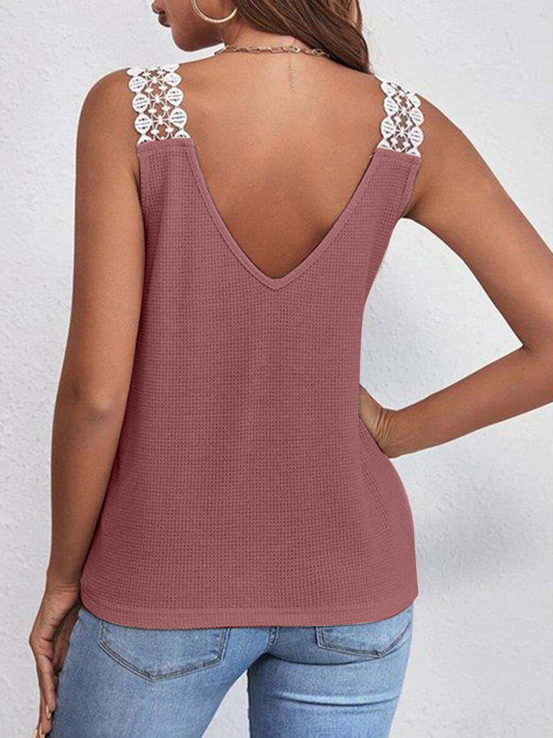 Lace Detail V-Neck Tank *5 colors*