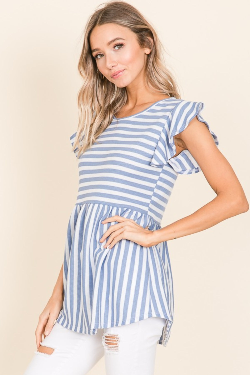 Cloudy Skies Striped Blouse