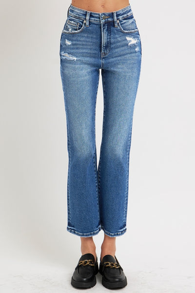 RISEN Malia Tummy Control High Rise Crop Bootcut Jeans