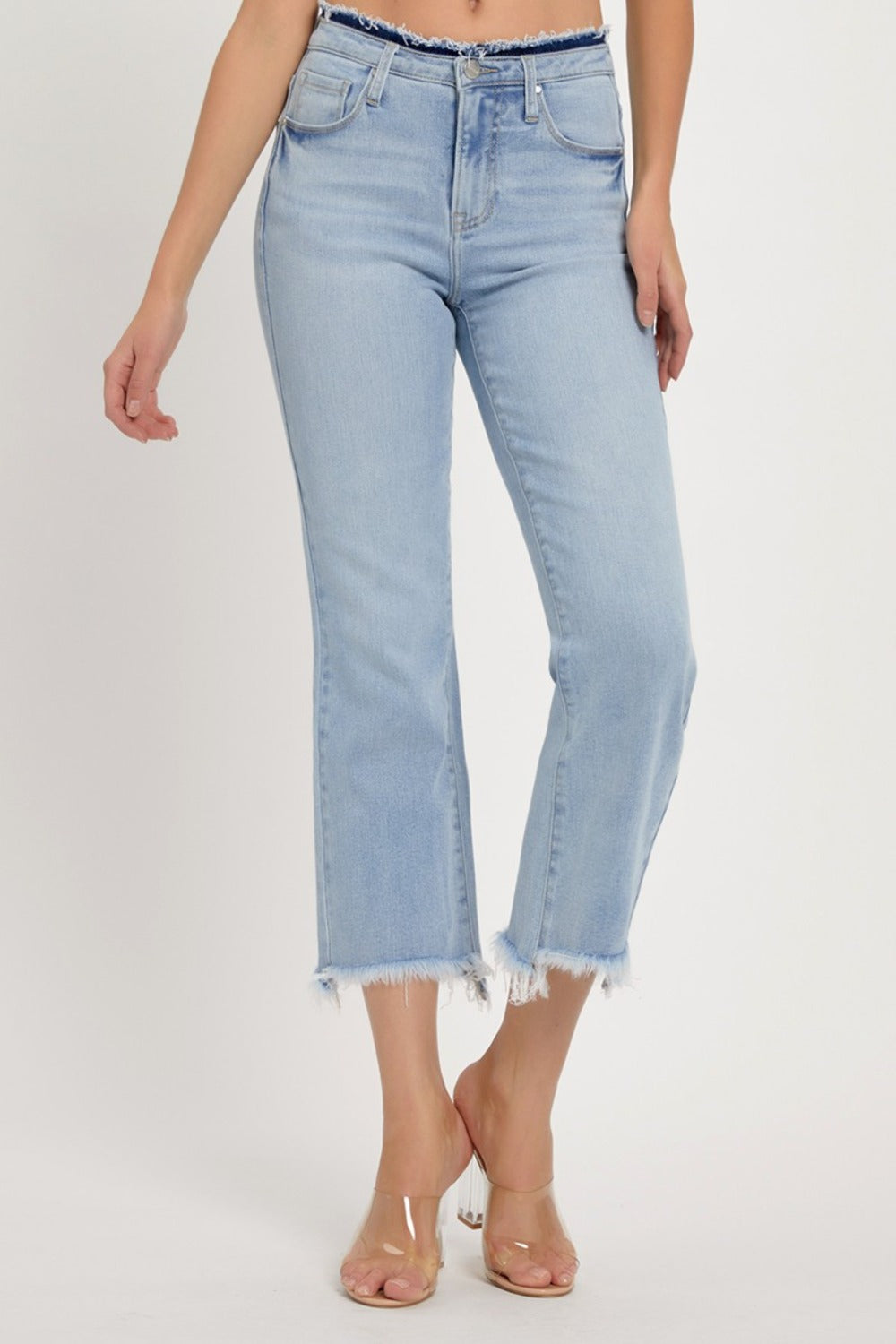 RISEN Maya High Rise Raw Edge Crop Jeans