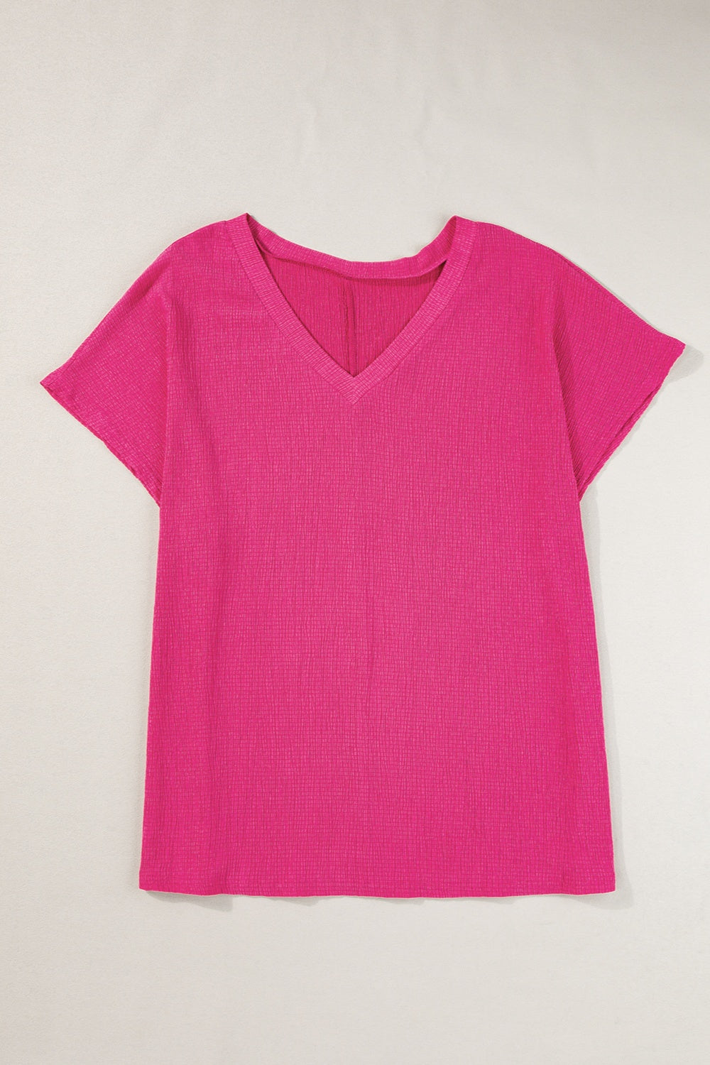 Simple V-Neck Short Sleeve Top - Plus *2 colors*