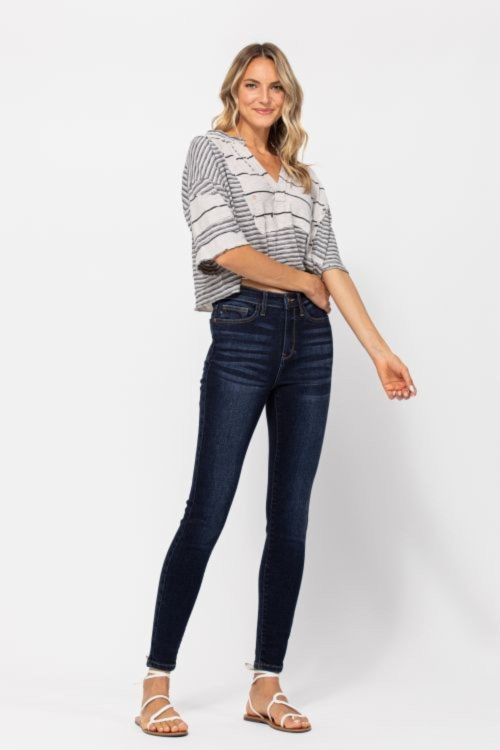 Judy Blue Stacia High Waist Hand sand Skinny Jeans