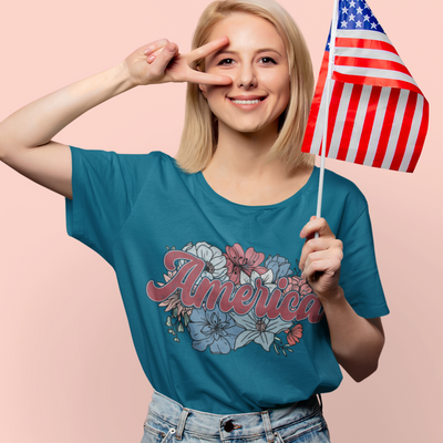 Floral American Graphic Tee